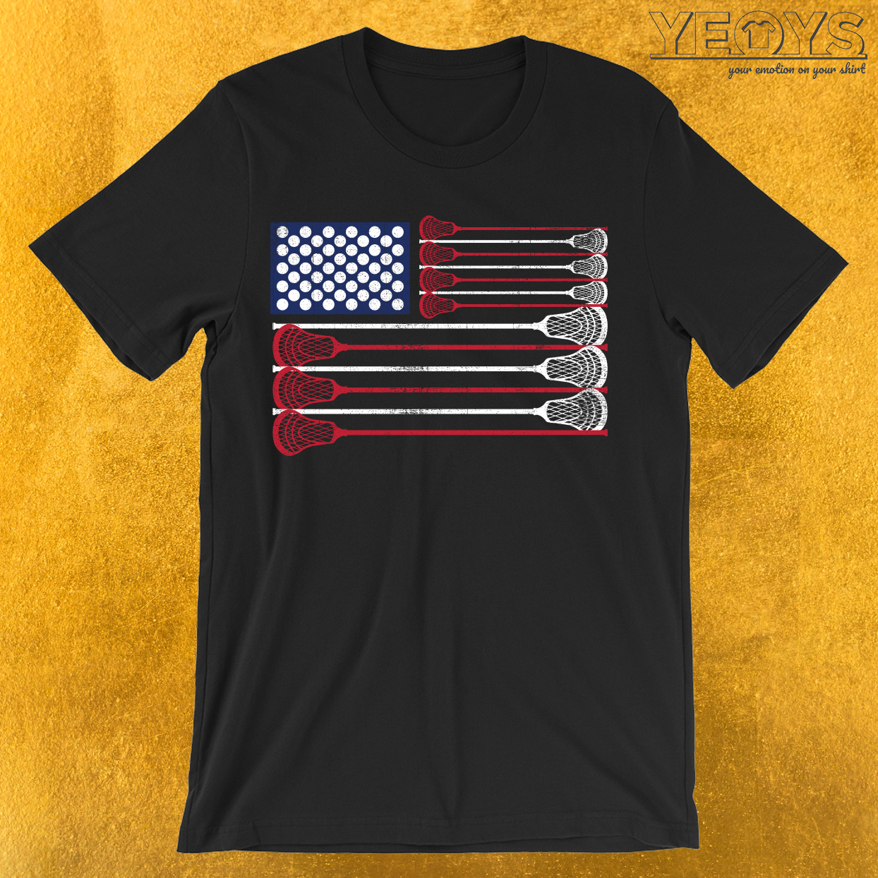 USA Flag Lacrosse T-Shirt