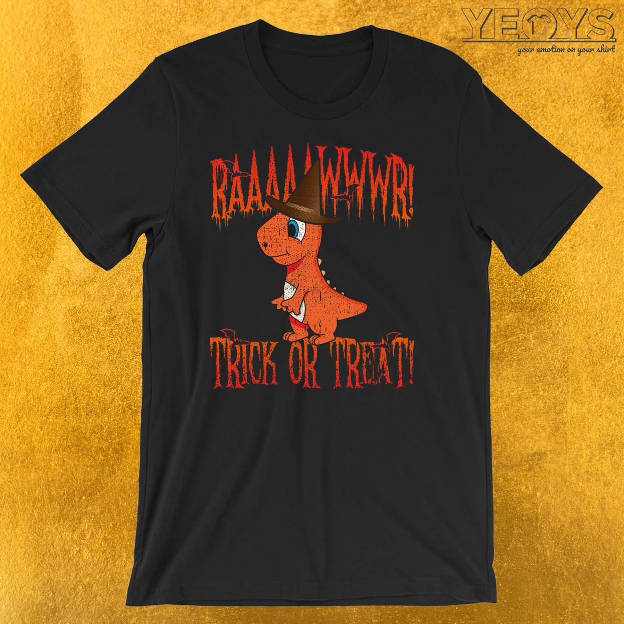 Rawr Trick Or Treat Dinosaur Halloween Costume T-Shirt