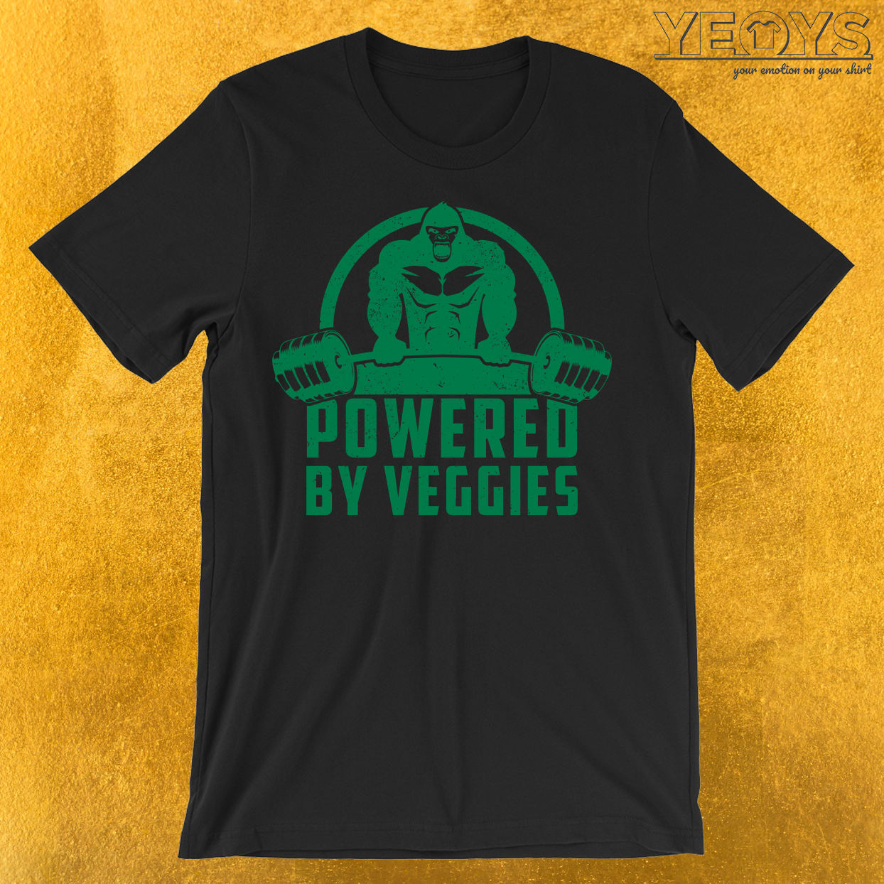 Powered By Veggies Vegan Gorilla T-Shirt