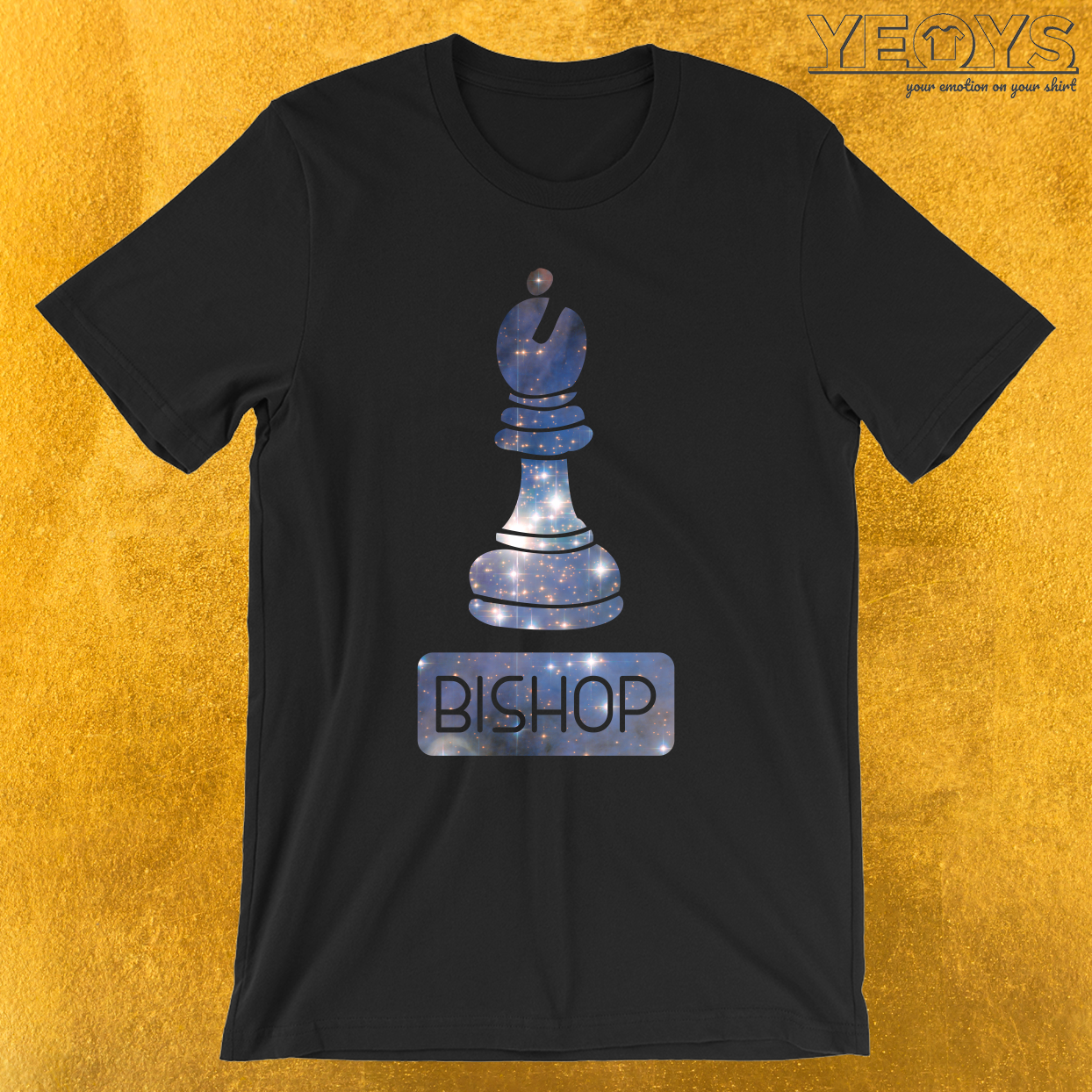 Bishop Chess Piece Starry Night Galaxy T-Shirt