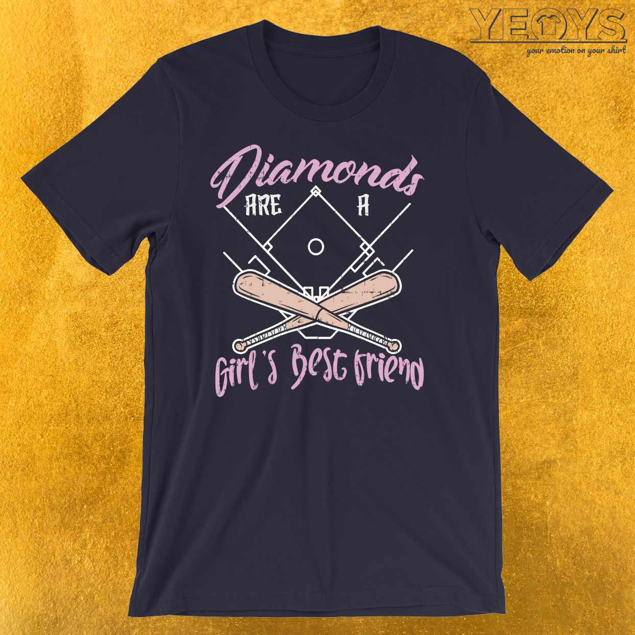 Diamonds Are A Girl’s Best Friend Softball T-Shirt
