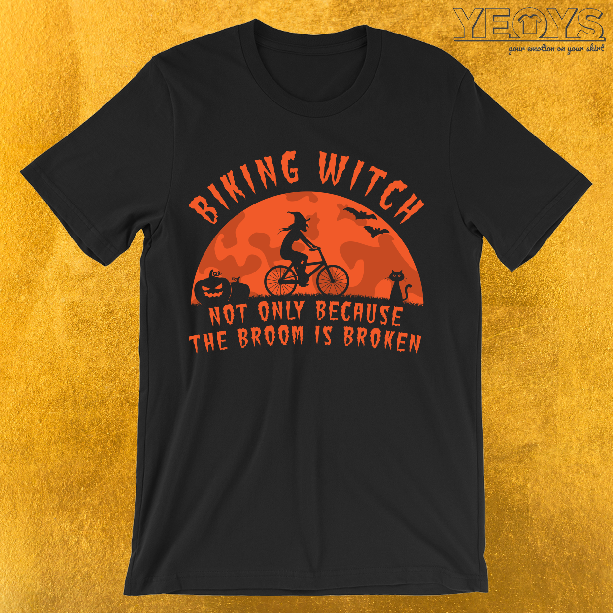 Biking Witch Halloween Biking Couple  T-Shirt