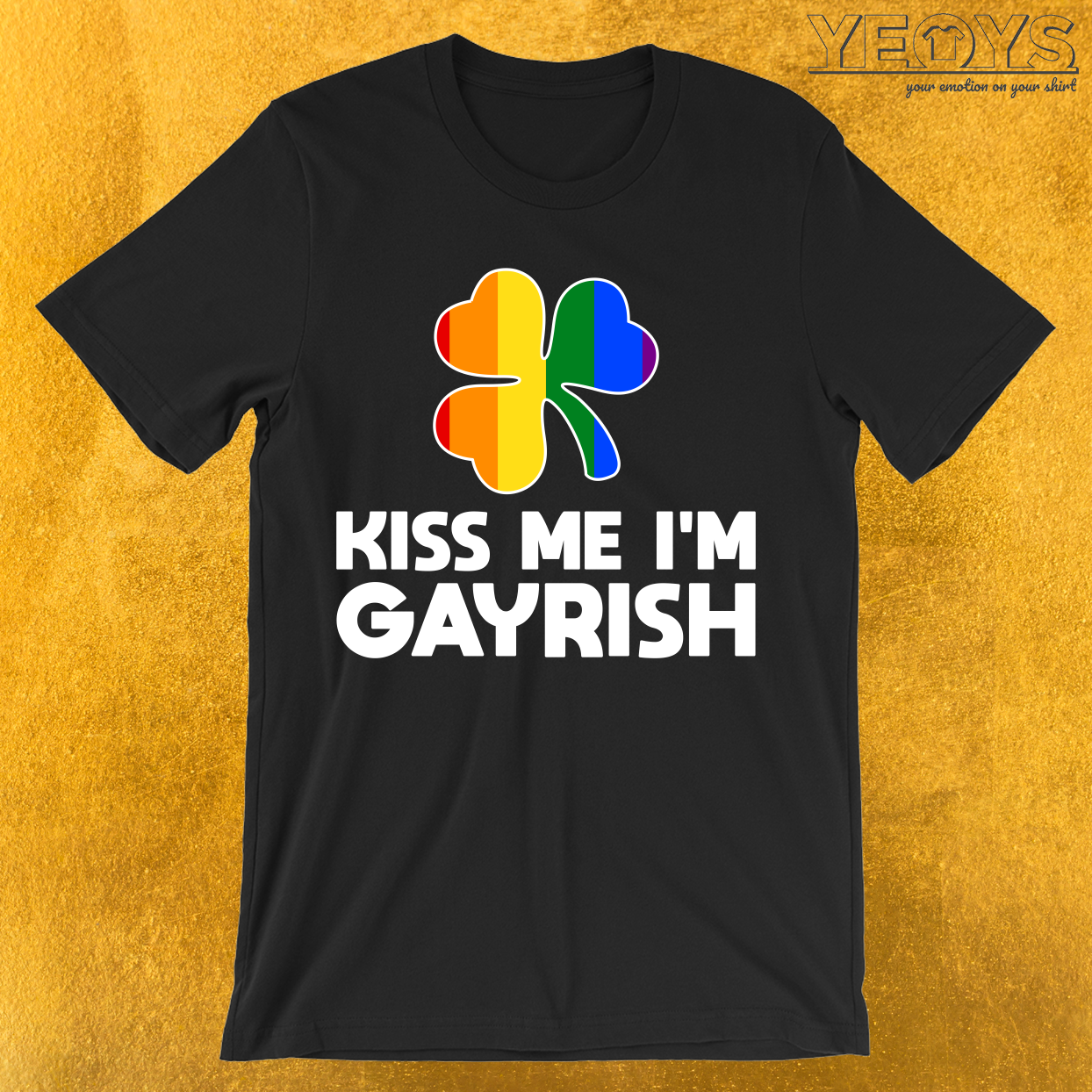 Kiss Me I’m Gayrish LGBT Shamrock T-Shirt