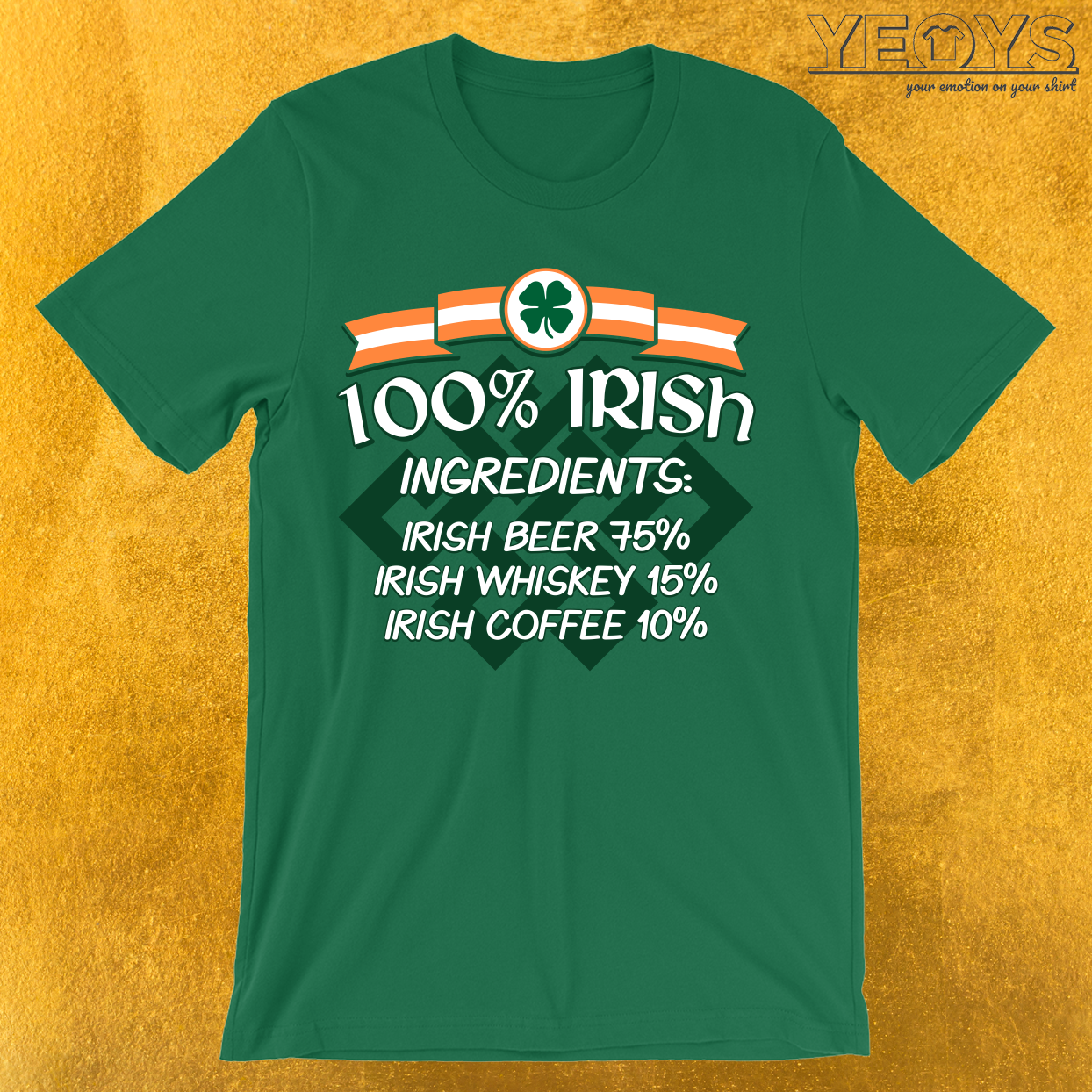 100% Irish Ingredients Beer Whiskey Coffee T-Shirt