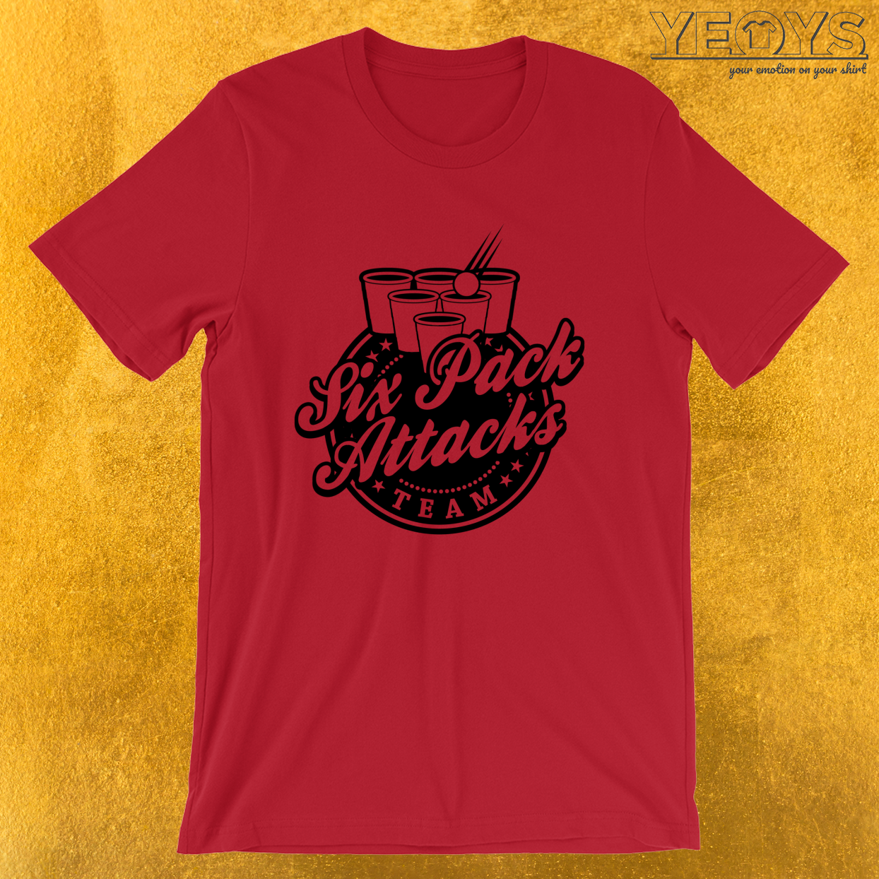 Team Six Pack Attacks – USA Beer Pong Team Tee