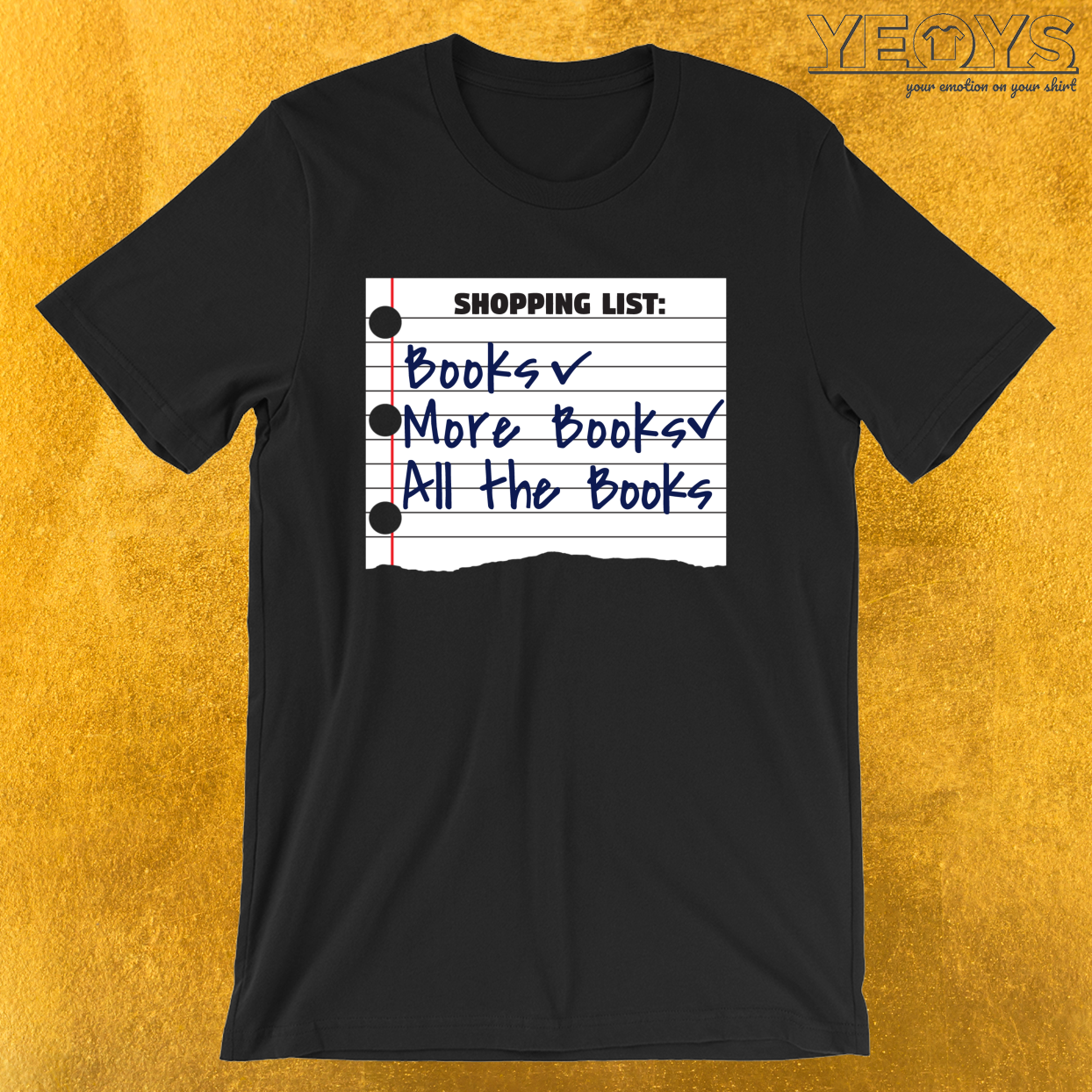 Shopping List Books More Book All The Books – Bookworm Tee