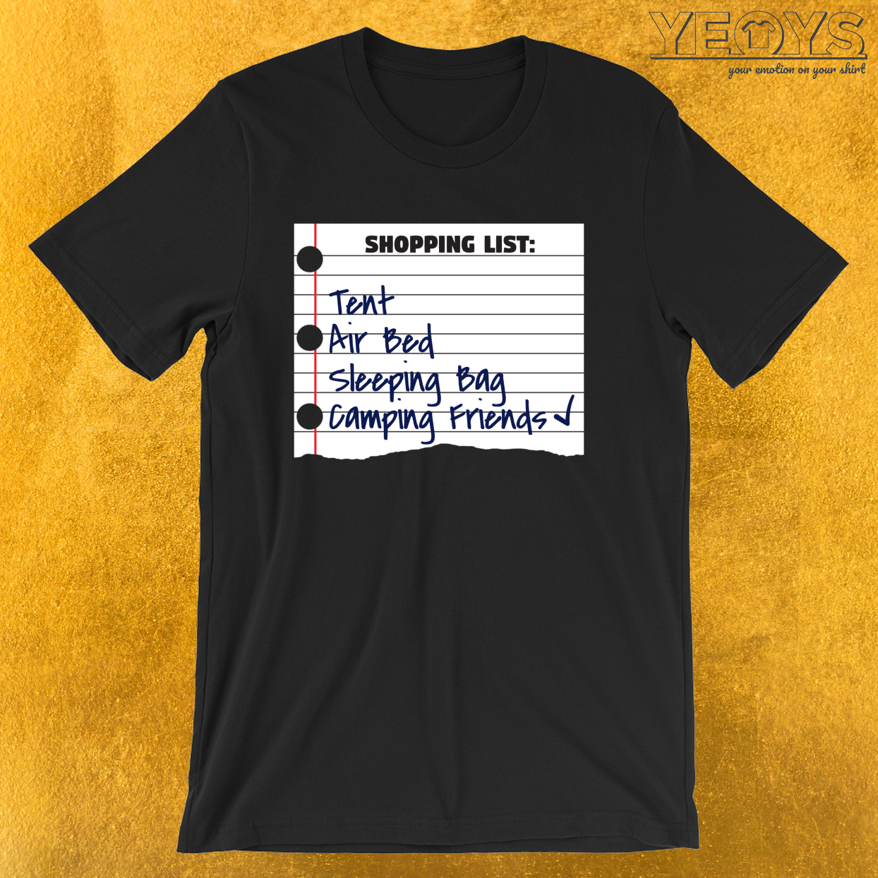 Shopping List Tent Camping Friends – Funny Camping Tee