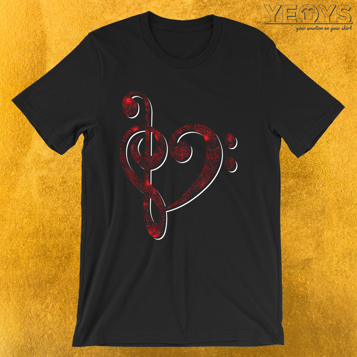 Funny Music Quotes – Treble Clef Bass Clef Heart Tee